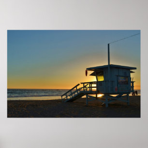 Póster Estação do Lifeguard na praia Califórnia de San