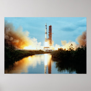 Póster Estação espacial de Skylab - lançamento de Satu