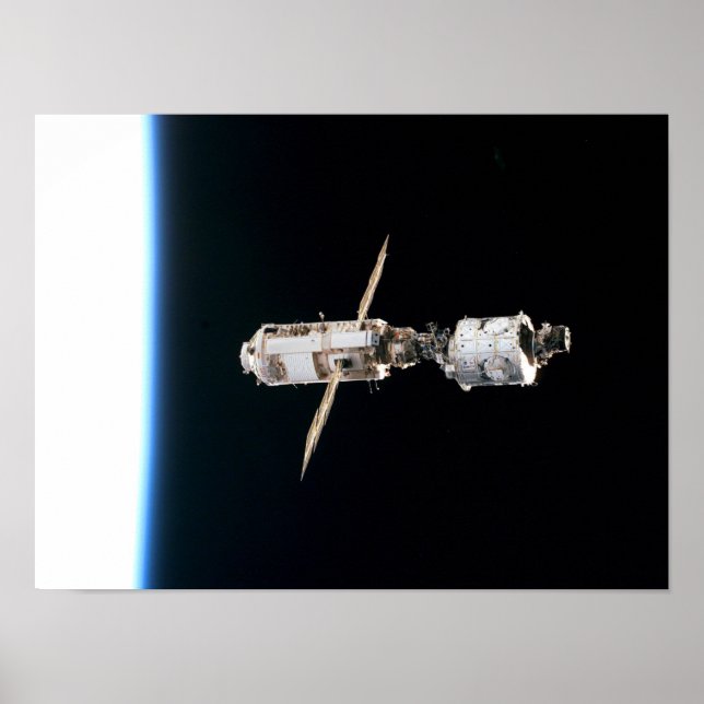 Poster Estação Espacial Internacional de Zarya e Unity (Frente)