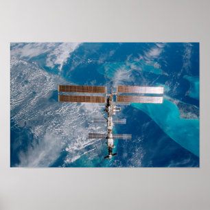 Póster Estação espacial internacional sobre Florida