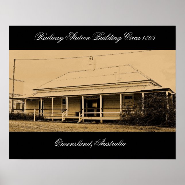 Póster Estação Ferroviária Australiana cerca de 1865-Post (Frente)