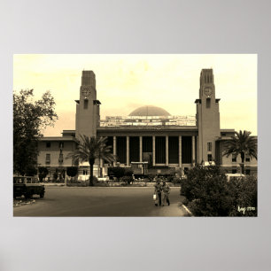Poster Estação ferroviária central de Bagdá no Iraque ant