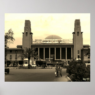 Poster Estação ferroviária central de Bagdá no Iraque ant