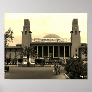 Poster Estação ferroviária central de Bagdá no Iraque ant