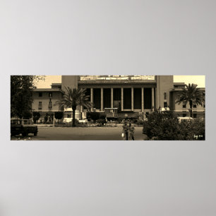 Poster Estação ferroviária central de Bagdá no Iraque ant