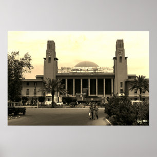 Poster Estação ferroviária central de Bagdá no Iraque ant