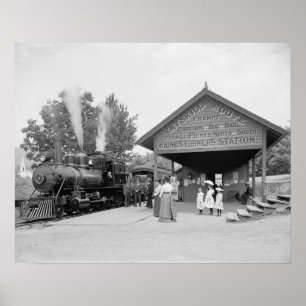 Póster Estação Ferroviária de Catskills, 1902. Foto Antig