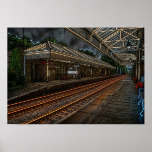 Poster Estação Ferroviária de Hebden Bridge Arte Neon Vin