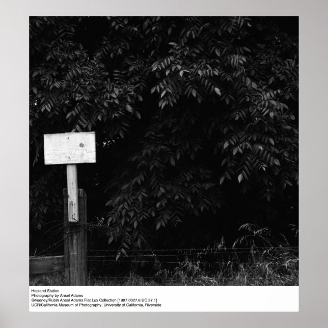 Póster Estação Hopland por Ansel Adams (Frente)