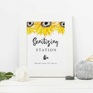 Poster Estação Sanitorizante Cama de Casamento de Girasso
