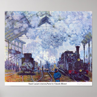 Poster Estação santo Lazare, Paris por Claude Monet