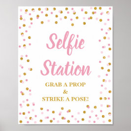 Poster Estação Selfie Agarra-a a um Sinal de Dose Rosa