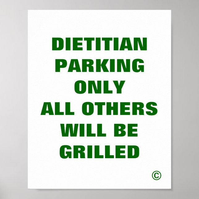 Poster Estacionamento Dietitiano Apenas Todos Os Outros E (Frente)