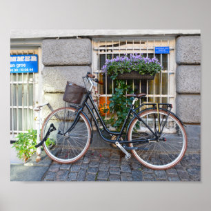 Póster Estacionamento proibido, Copenhaga da bicicleta,