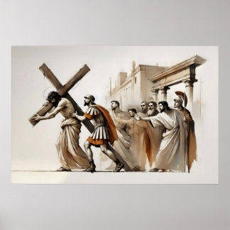 Poster Estações da Cruz Jesus Toma a Cruz