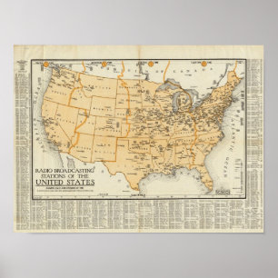 Póster Estações de transmissão de rádio dos Estados