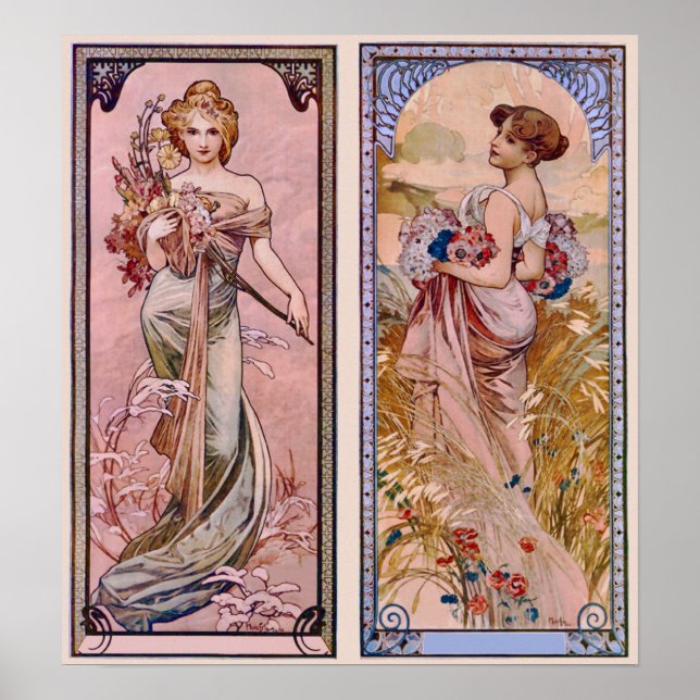 Póster Estações Decorativas de Verão e Primavera (Frente)