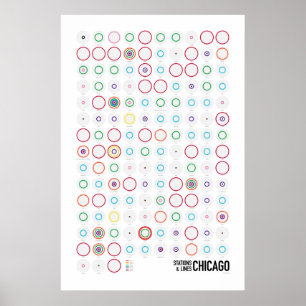 Poster Estações & linhas: Chicago (luz)