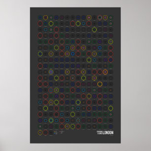 Póster Estações & linhas: Londres (escura)