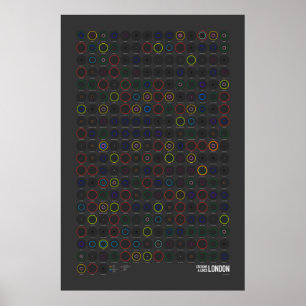 Póster Estações & linhas: Londres (escura)