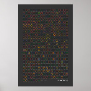 Póster Estações & linhas: Nova Iorque (escura)