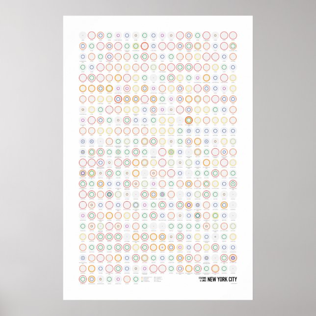 Póster Estações & Linhas: Nova York (Leve) (Frente)