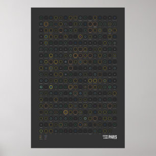 Póster Estações & linhas: Paris (escura)