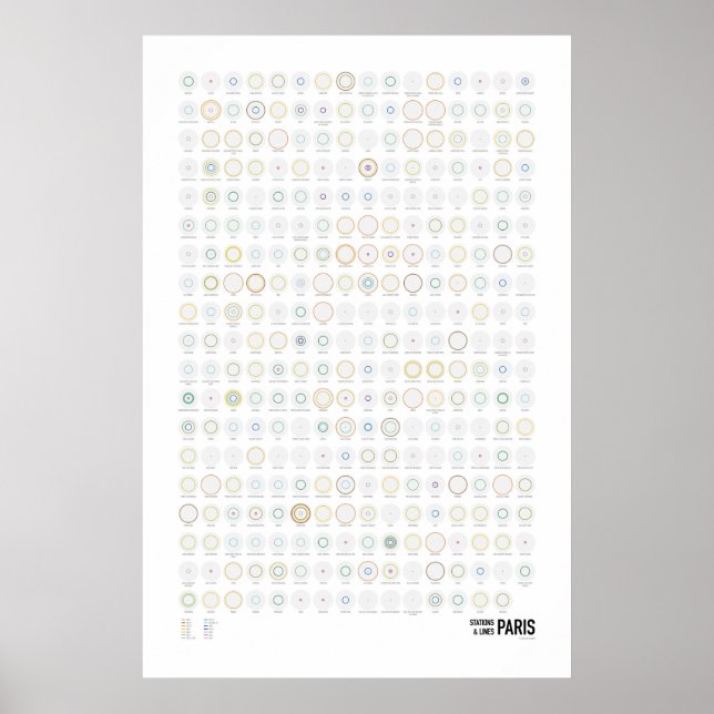 Póster Estações & Linhas: Paris (Leve) (Frente)