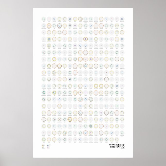 Póster Estações & Linhas: Paris (Luz) (Frente)