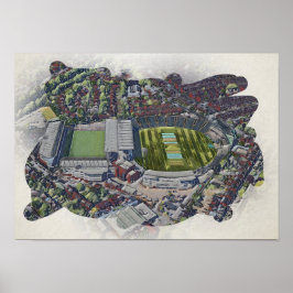 Poster Estádio de críquete artístico Leeds, Yorkshire
