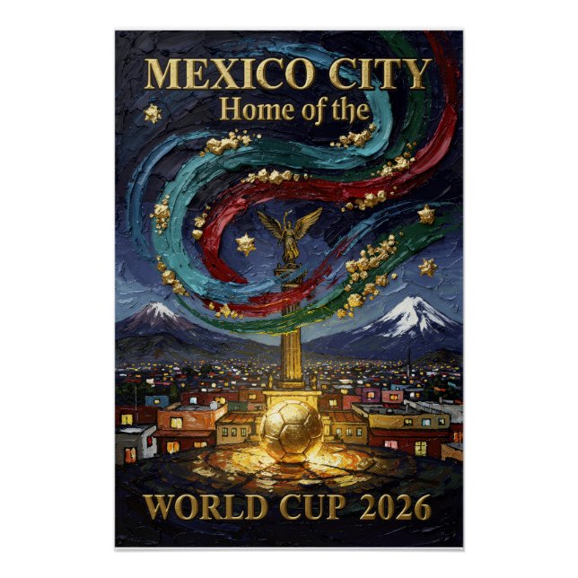 Póster Estádio de Futebol Arte Cidade do México 2026 (Frente)