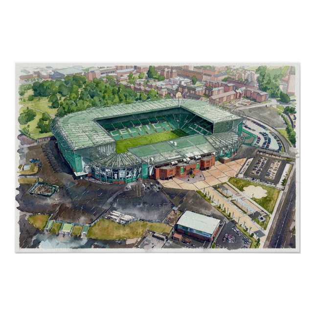 Póster Estádio de Futebol Glasgow Parkhead (Frente)
