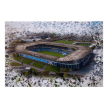 Estádio de Rugby de Edimburgo com a Bandeira da Es