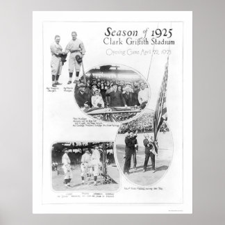 Poster Estádio Griffith Baseball em 1925
