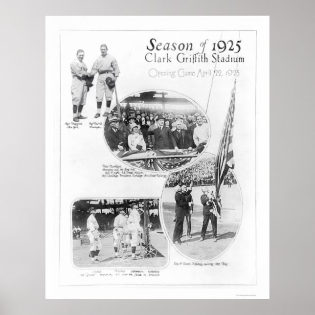 Poster Estádio Griffith Baseball em 1925 (Frente)