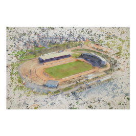 Póster Estádio Odsal, Bradford Aerial Art