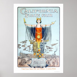 Poster Estado 1918 de Califórnia justo