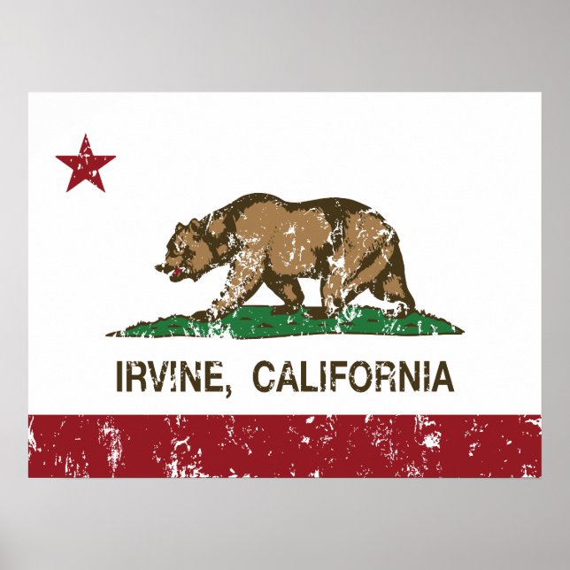 Póster Estado californiano Flag Irvine (Frente)