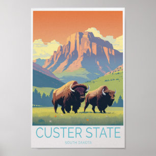 Poster Estado Custer Dakota do Sul Viagem