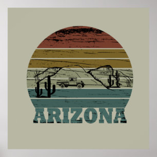 Poster Estado da arizona vintage sunset scape horizontal