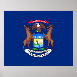 Poster Estado da bandeira de Michigan
