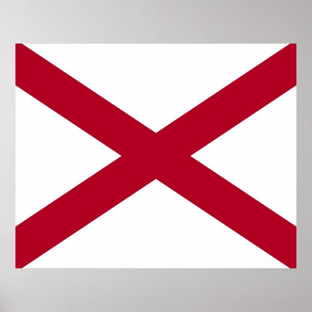 Poster Estado da bandeira do Alabama (Frente)