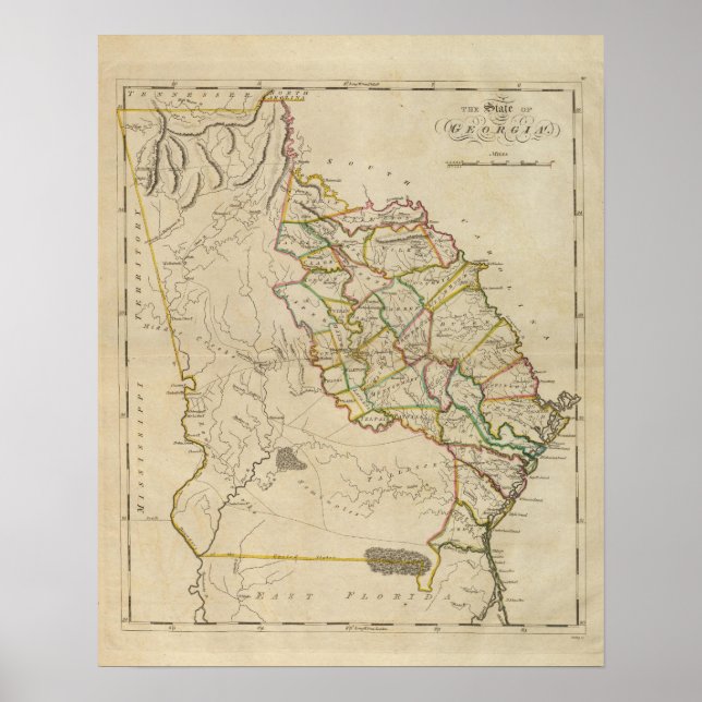 Póster Estado da Geórgia (Frente)