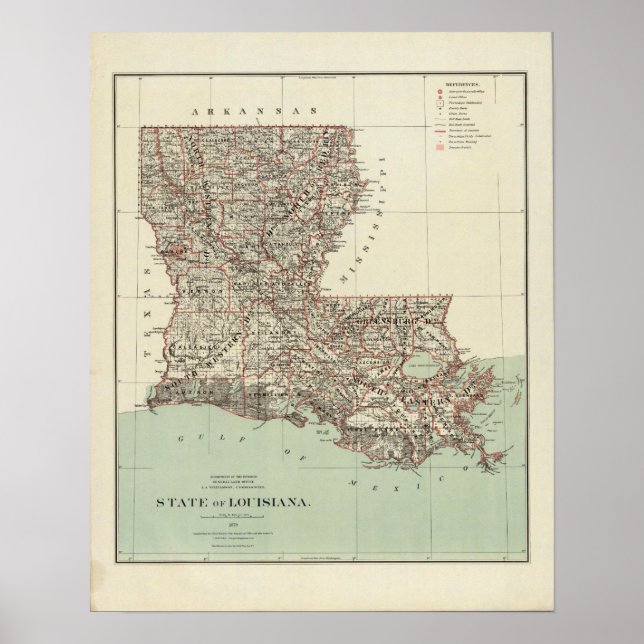 Poster Estado da Louisiana (Frente)