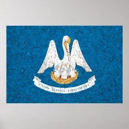 Poster Estado da Louisiana Flag Grunge