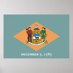 Póster Estado de Bandeira de Delaware