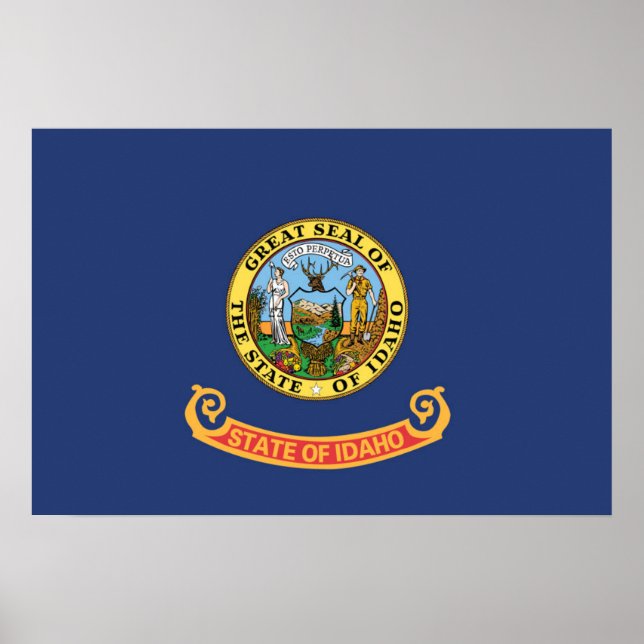 Poster Estado de bandeira de Idaho, EUA (Frente)