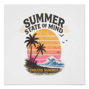 Póster Estado de Espírito de Verão Vintage