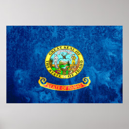 Poster Estado de Idaho Flag Grunge