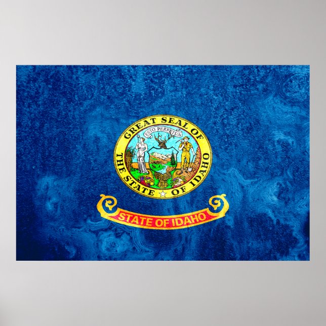 Poster Estado de Idaho Flag Grunge (Frente)